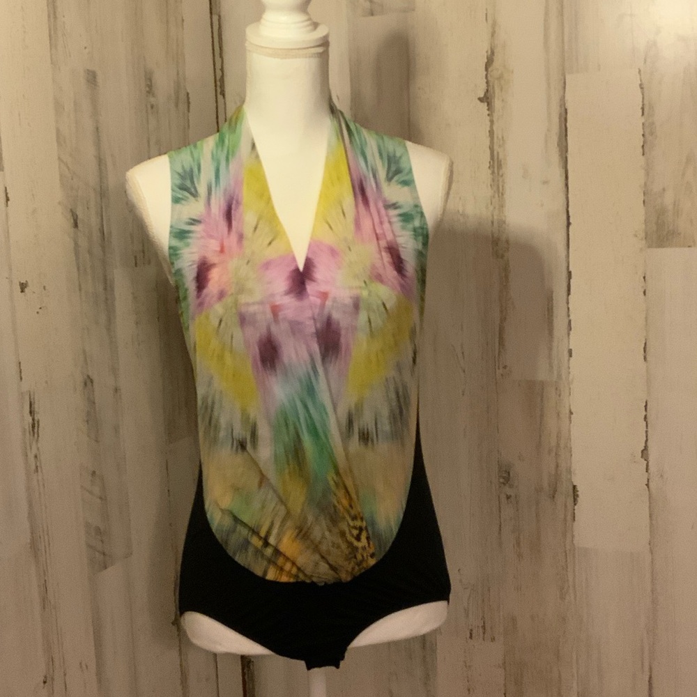 Multicolor Tie-Dye Bodysuit Top